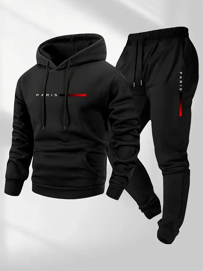 Ensemble de vêtements de sport imprimés (version homme) : Chemise de sport une pièce à capuche, ense
