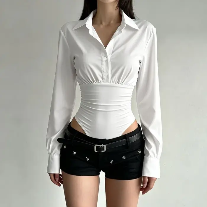 Mode d'été nouveau Design Sense haut de gamme épicé fille haut tridimensionnel Simple coupe ajustée 