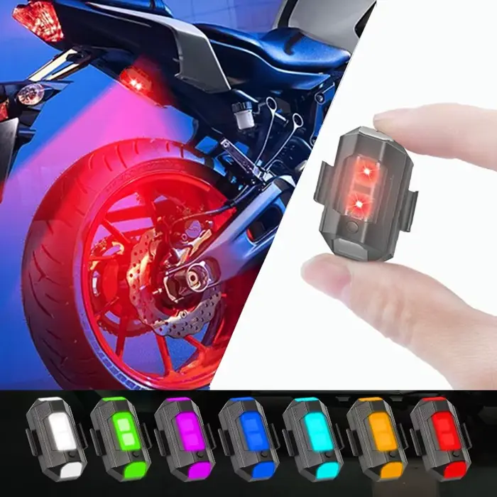 Lumières de moto Drone lumière stroboscopique USB LED Anti-Collision vélo avion nuit volant Mini cli