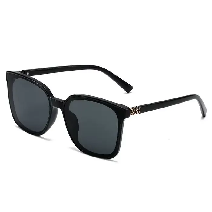 Lunettes de soleil haut de gamme pour femmes, nouveau style, monture carrée fine, avec lettres de te