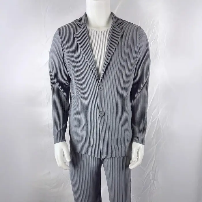 Miyake nouveau 2025 printemps costume à manches longues plissé plissé hommes veste revers plissé cou