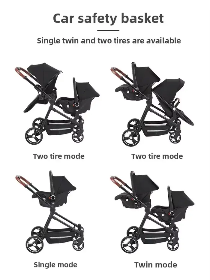 NOUVEAUX poussettes légères multifonctions pour jumeaux Poussettes pour deux enfants à bord landau 2