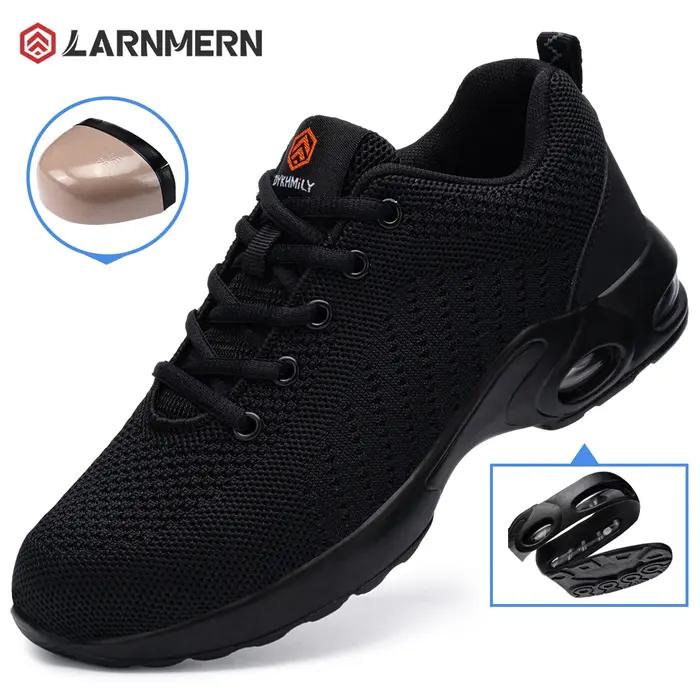 LARNMERM chaussures de sécurité pour femmes coussin d'air bottes de travail chaussure respirant lége