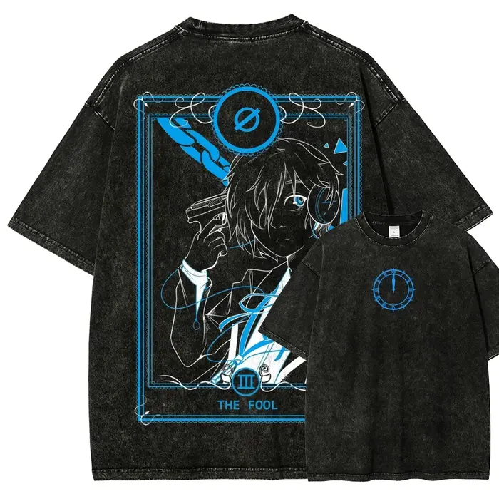 T-shirt Persona 3 Reload délavé, vêtements de personnalité, adaptés à toutes les saisons, grande tai