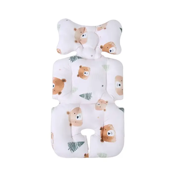 Coussin de poussette pour bébé en coton respirant, doux pour la peau, adapté à la poussette, avec tr