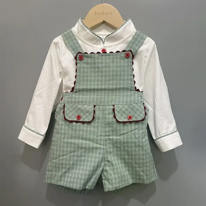 Vêtements Boutique d'automne pour enfants, ensemble manches longues, chemise blanche et pantalon à b