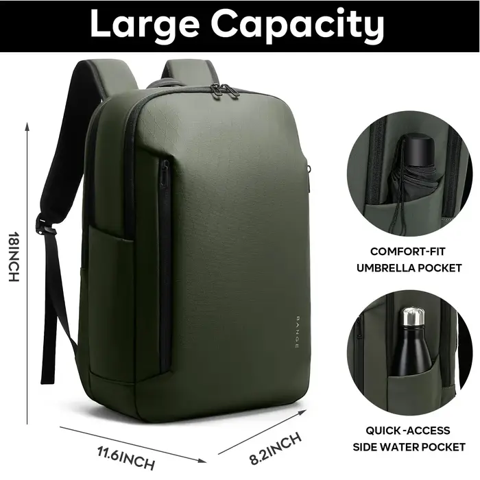 BANGE Carry On Sacs à dos légers pour ordinateur portable de 15,6 pouces pour hommes, pour les voyag