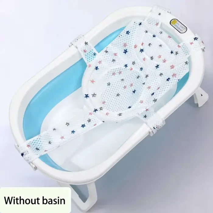 Filet de bain pour bébé tapis pour enfants nouveau-né oreiller de baignoire réglable coussin de siège antidérapant en forme de croix pour baignoire douche berceau et siège de lit