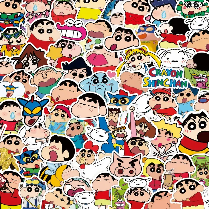 100 pièces dessin animé Crayon Shin Chan autocollants enfants jouets pour voiture ordinateur portabl