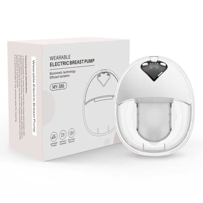 Tire-lait électrique mains libres, tire-lait portable MY-386 avec 12 niveaux et 4 modes, ensemble po