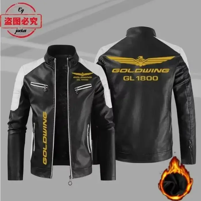Veste en cuir lavé avec logo Gold Wing 1800 pour hommes, coupe-vent, pour l'automne, l'hiver, le pri