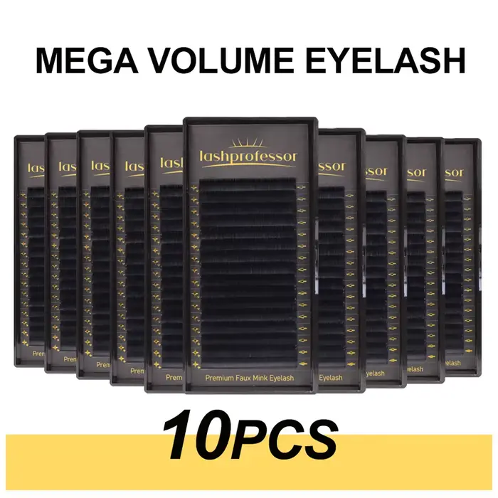 Lashprofessor 10 plateaux/lot fournitures de cils classiques en gros naturel doux mat noir individue