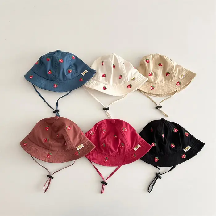 MILANCEL – chapeau de printemps pour petites filles de 1 à 4 ans, chapeau de pêcheur brodé avec frai