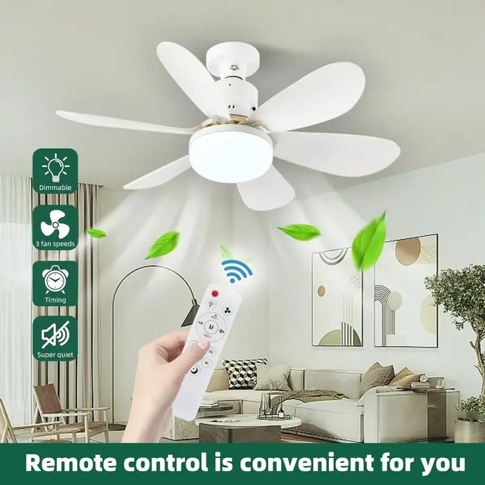E27 Base LED ventilateur de plafond lumière avec télécommande 85 V-265 V tension 3 couleurs lumières