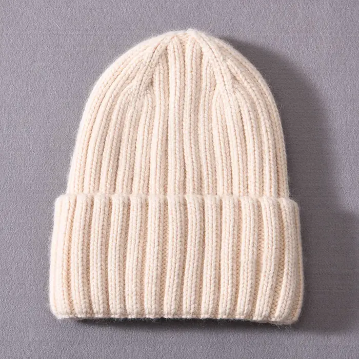 InjSatin Lined Beanie Hats, Unisex Optics, Chunky Cap, Striped, Warm, Soft, Cachemire Hat, High Qual