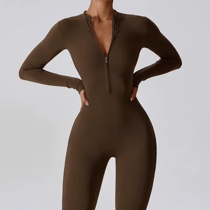 Combinaison de Yoga à manches longues pour femmes, vêtements de sport, combinaisons de gymnastique à
