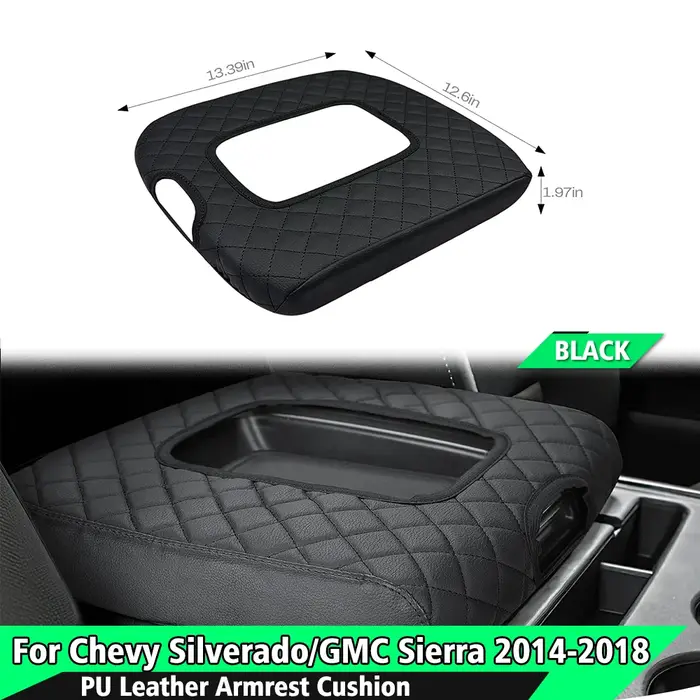 Housse de protection de console centrale et coussin d'accoudoir pour Chevrolet Silverado et GMC Sierra 2014-2018 élégance et confort intérieur voiture