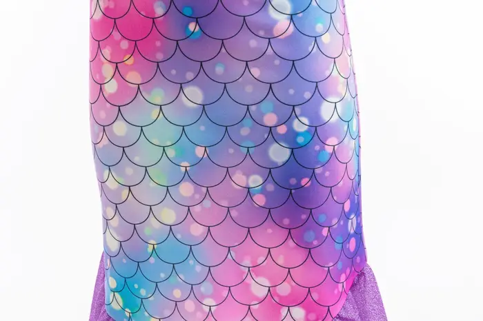 Robe Princesse Sirène Violette Imprimé Poissons Occasion Fête Carnaval Halloween Enfant Fille Occasions Spéciales