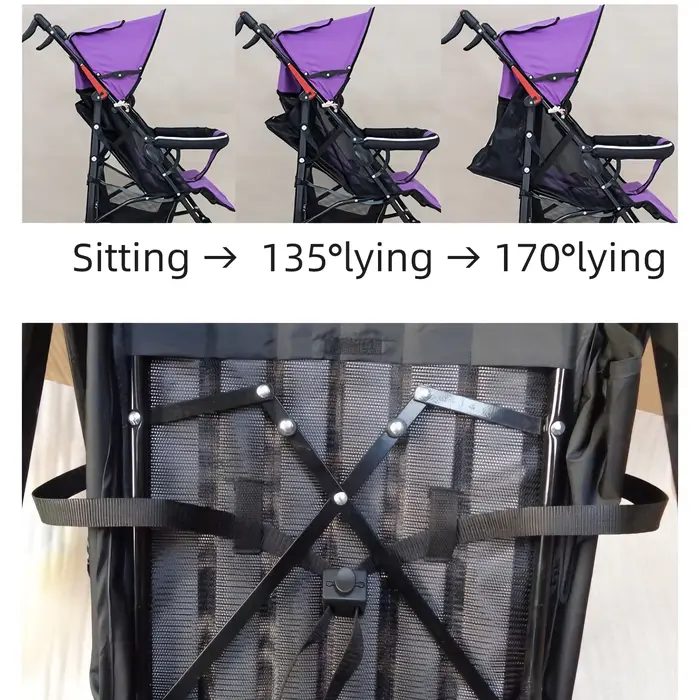 Harnais réglable pour poussette avec ceinture de verrouillage à une pression siège de chariot sangle de poignée inclinable bouton de dégagement rapide sécurité enfant trajets quotidiens occasions spéciales