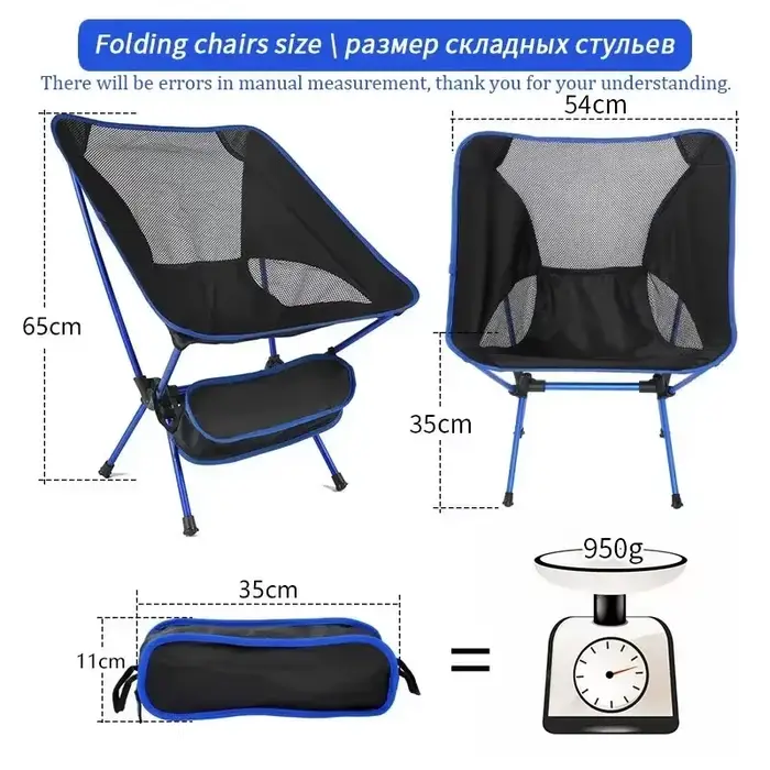 Chaise pliante portative pour plage barbecue voyage randonnée pique-nique facile à transporter et à entretenir pour les activités de plein air