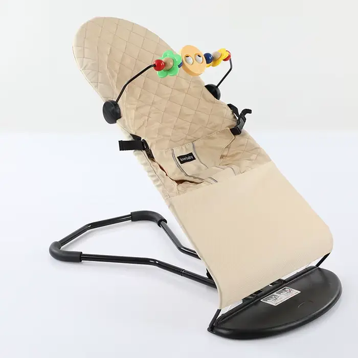 Chaise à bascule pliable pour bébé, avec jouets, siège videur réglable avec housse en tissu, chaise 