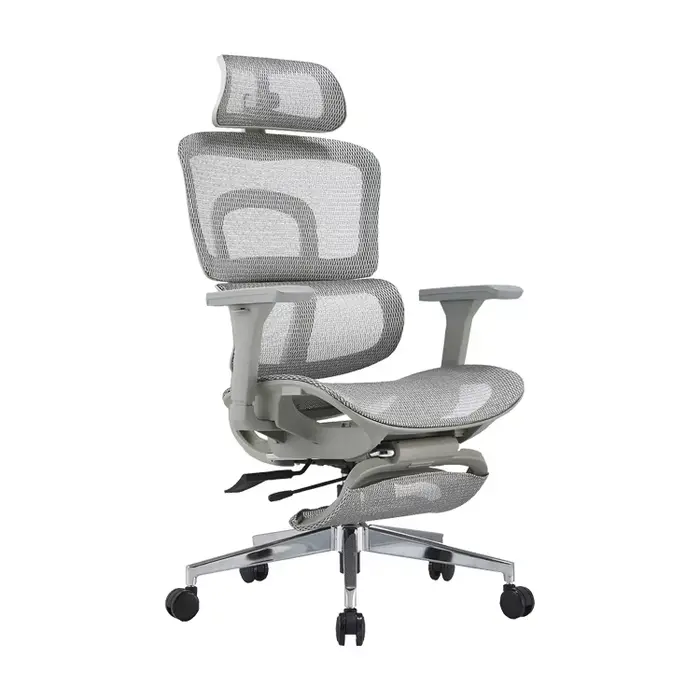 Chaise de bureau ergonomique pour salle de conférence, maille en aluminium PU de haute qualité, mult
