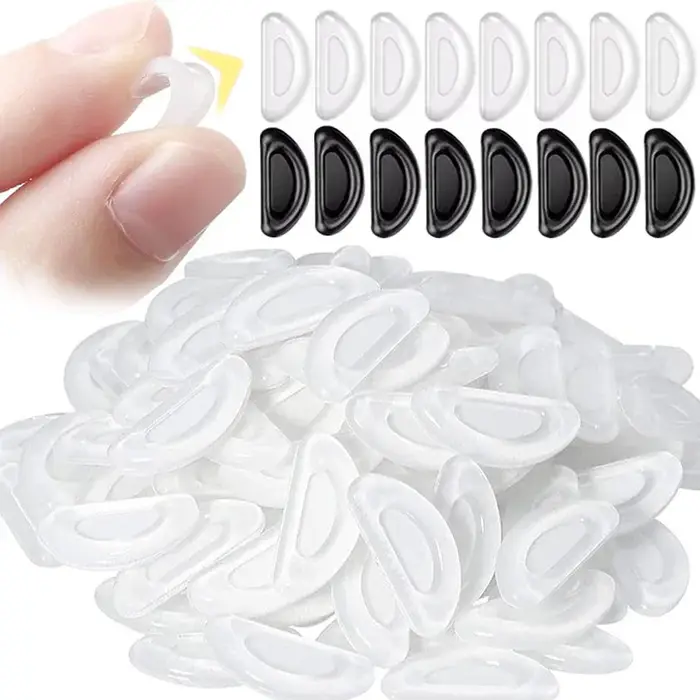 10/60 pièces plaquettes nasales pour lunettes plaquettes nasales adhésives en Silicone plaquettes na