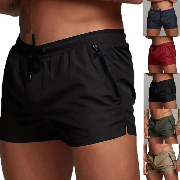 Maillot de bain pour hommes avec poches zippées, doublure en maille, short de plage d'été, séchage r