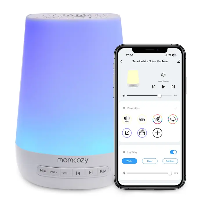 Momcozy Baby Machine sonore à bruit blanc pour bébé endormi, veilleuse, 34 sons apaisants, minuterie