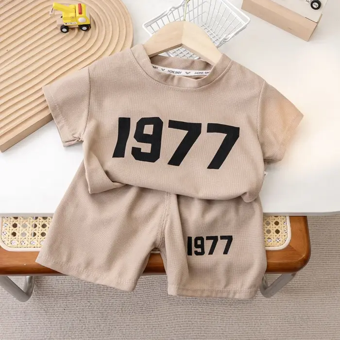 Vêtements d'été pour enfants de 1, 2, 3 et 4 ans, T-shirt à manches courtes, shorts trempés, design 