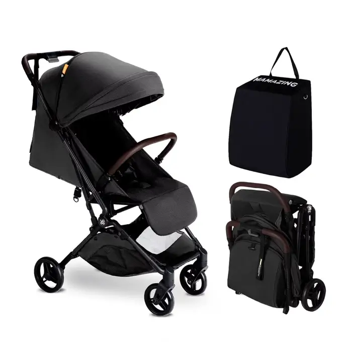 MAZAZING poussette de voyage en carbone, pliable, ultralégère (5,26 kg), compacte et adaptée aux avi