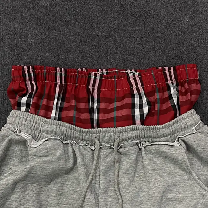 Pantalon décontracté à Double taille à carreaux pour femmes, ample, mode de rue, avec lettres brodée
