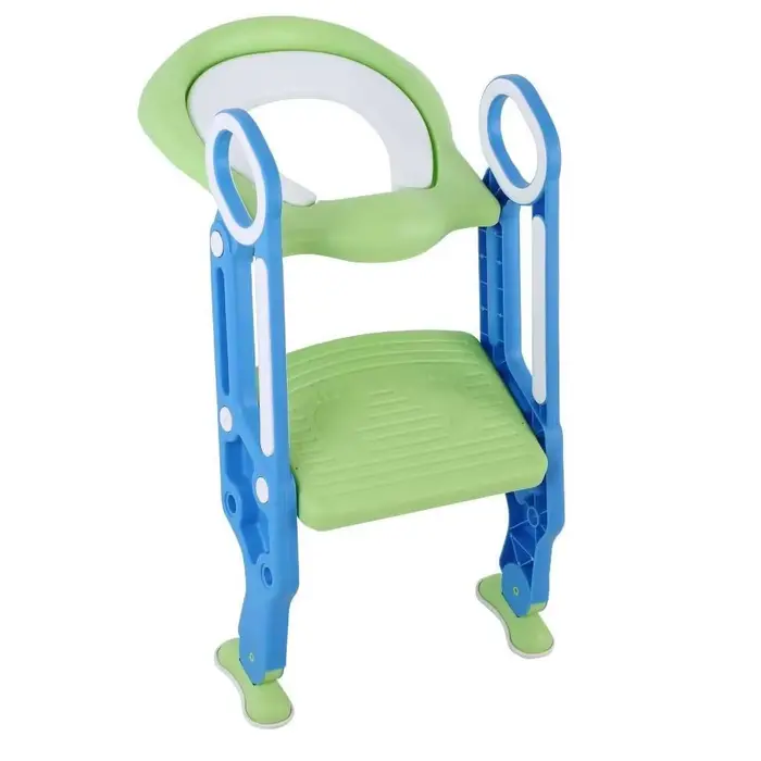 Entraîneur de Toilette Pot d'apprentissage avec Main Courante d'escalier Coussin Souple en PU Anti-d