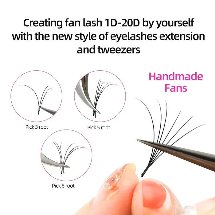 Rujade 5 cas / lot faux extensions de cils noir russe rouleau soie cils réguliers classiques extensi