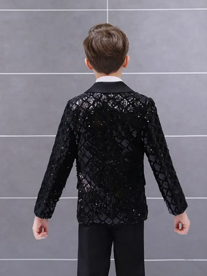 Costume de Luxe 3 Pièces de Haute Qualité pour Garçons – Tenue de Mariage Élégante Noire pour Enfant