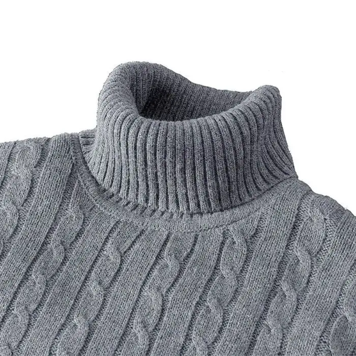 Pull à col roulé monochrome pour hommes, pull à col haut, pulls décontractés, vêtements de survêteme