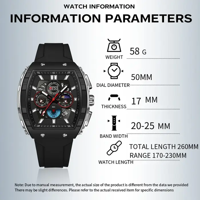 OFNS mode montres à Quartz pour homme lumineux étanche chronographe calendrier bracelet en Silicone 