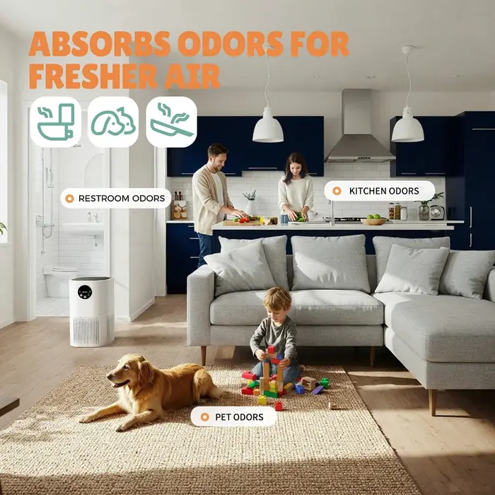 Purificateur d'air ROUNY, appareils ménagers désodorisants d'air, réglage à 4 vitesses avec équipeme