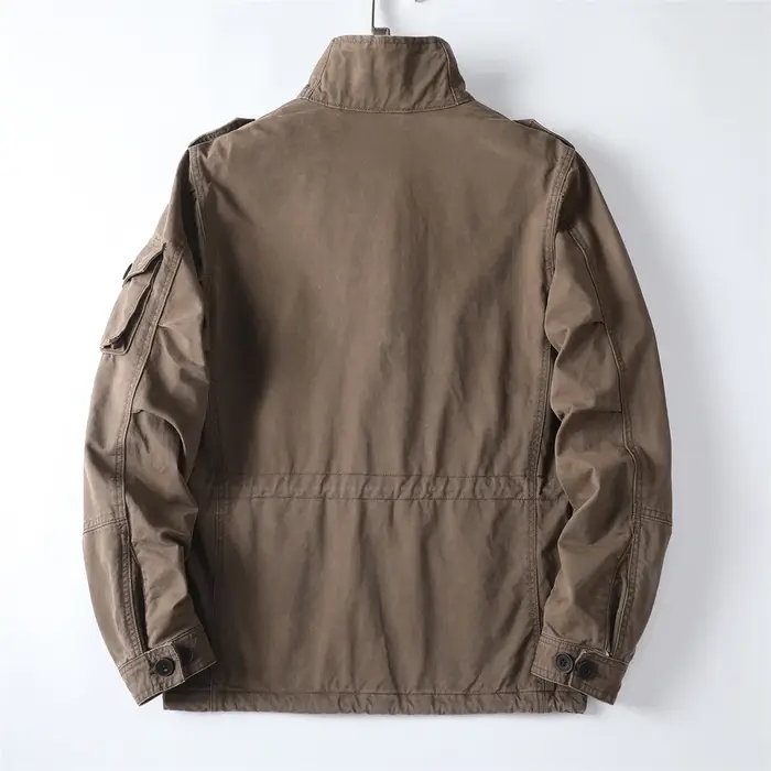 Vestes décontractées de printemps pour hommes, Style rétro américain, en coton épais, multi-poches, 