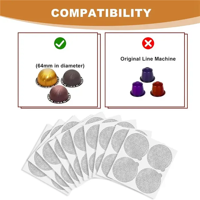 A76G-feuilles d'aluminium couvercles joints-Reuse Capsules café dosettes 240 pièces, pour Vertuoline