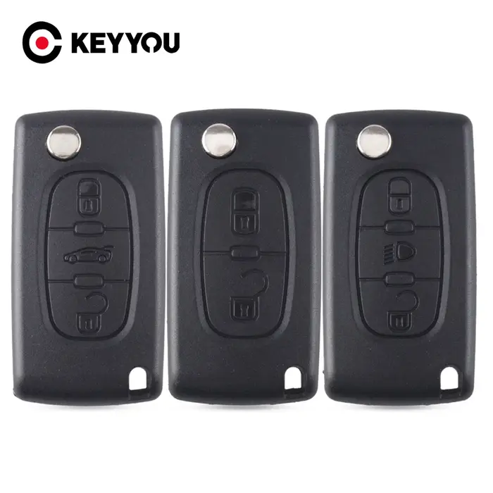 KEYYOU 10 pièces 2/3 boutons étui à clés de voiture pour Peugeot 207 307 308 407 607 807 pour citroë