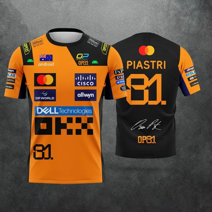 NOUVELLE CHEMISE DE COURSE 2026 - RIDER #   1 LANDO NORRIS Y RIDER #   CAMISETA INFORMAL 81PIASTRI F