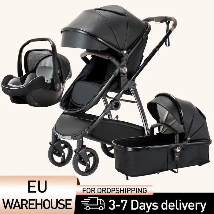 Poussette bébé 3 en 1 landau Portable luxueux voyage landau haute paysage nouveau-né bébé poussette 