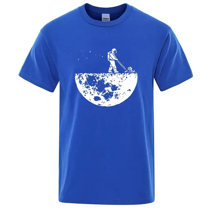 Hommes T-shirt de haute qualité 100 % coton drôle nettoyeur lunaire impression décontracté Cool ampl