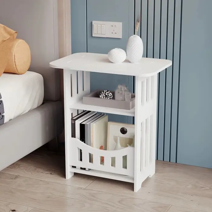 Table de chevet familiale couramment utilisée, armoire de rangement blanche de Style minimaliste mod