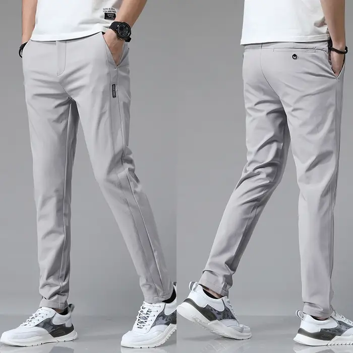 5 couleurs printemps été Ultra-mince hommes Stretch mince pantalon droit décontracté de haute qualit
