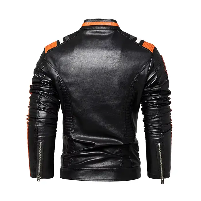 Veste de Moto en simili cuir pour hommes, imperméable, coupe-vent, PU, Bomber Vintage