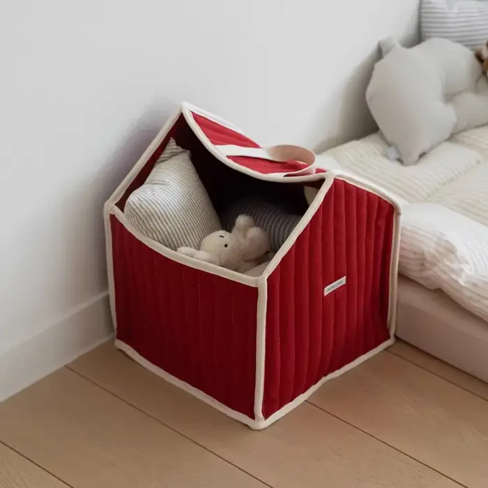 Sac de rangement en coton style maison, organisateur de vêtements et jouets pour bébé, grande capaci