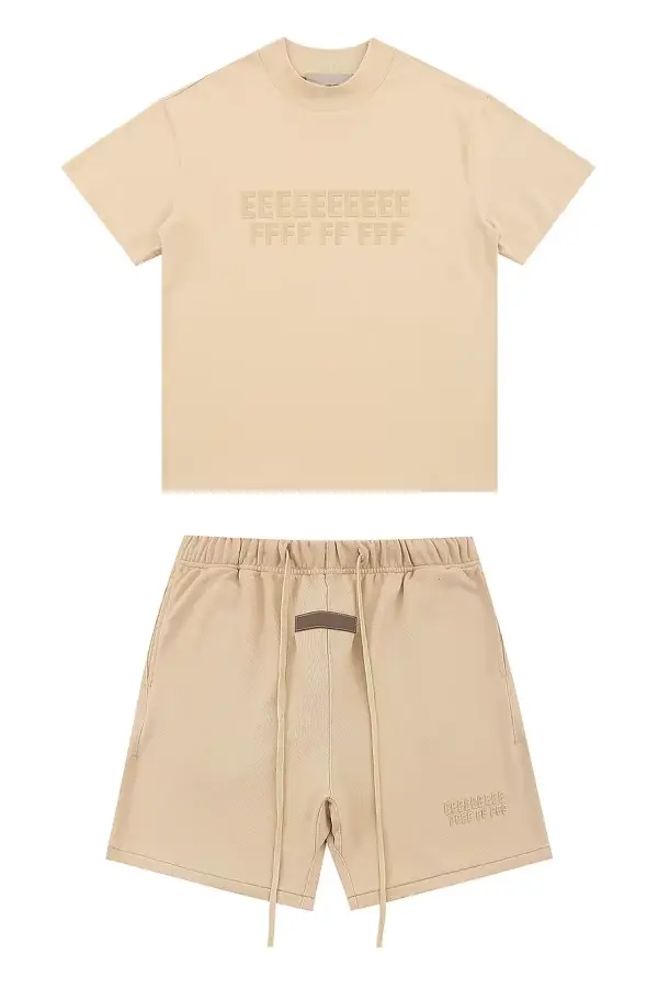 Ensemble classique de t-shirts et shorts d'été de haute qualité avec imprimé lettres double ligne, 1
