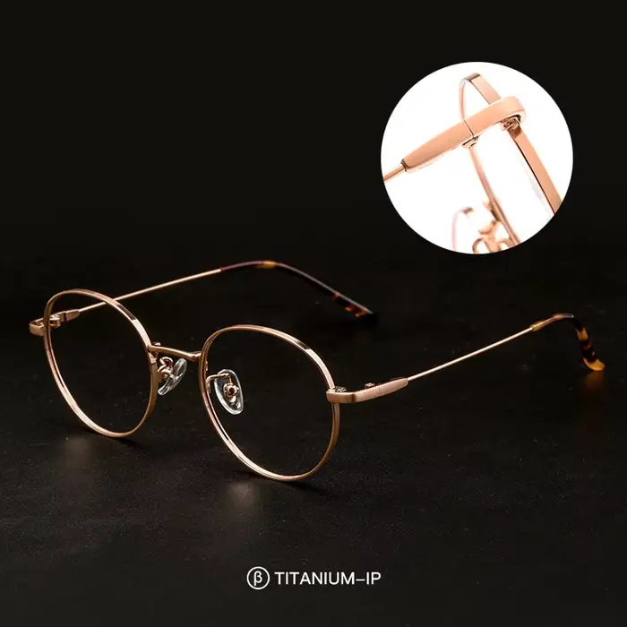 YIMARUILI rétro rond petit visage hommes et femmes titane lunettes cadre Ultra-léger Simple optique 